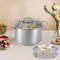 Stainless Steel Stock Pot With Steaming Rack Clear Lid Perfect For Cooking Steaming 10