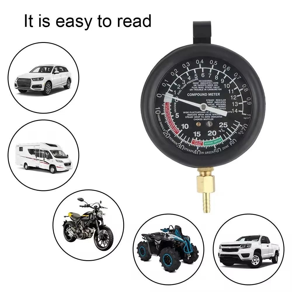 Fuel Pump Tester Vacuum Pressure Gauge Kit Automotive Diagnostic Tool Set 3