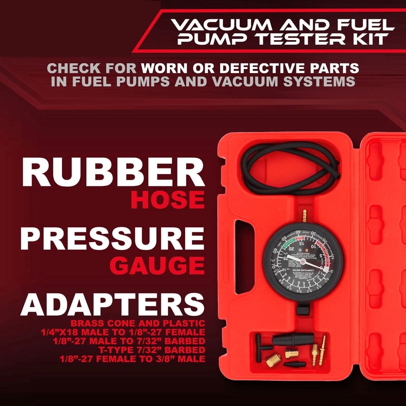 Fuel Pump Tester Vacuum Pressure Gauge Kit Automotive Diagnostic Tool Set 8