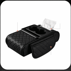 premium car armrest cover & center console organizer with cup holder, tissue box and phone holder universal fit