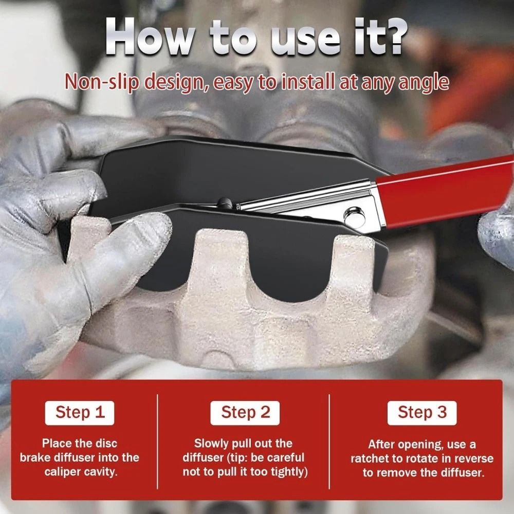 Car Brake Piston Wrench Tool Portable Caliper Pad Installer With Hangers For Effortless Brake Maint 8