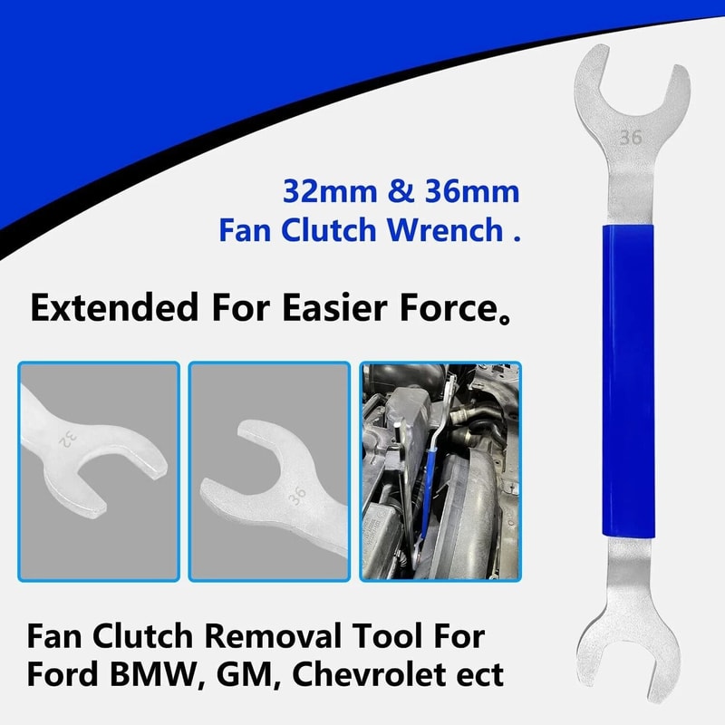 Fan Clutch Wrench And Pump Holder Tool Kit For Car Repairs With Gloves 7