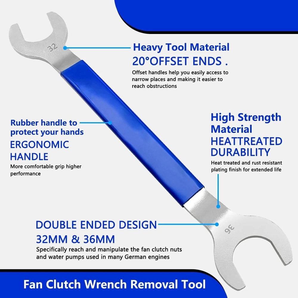 Fan Clutch Wrench And Pump Holder Tool Kit For Car Repairs With Gloves 8
