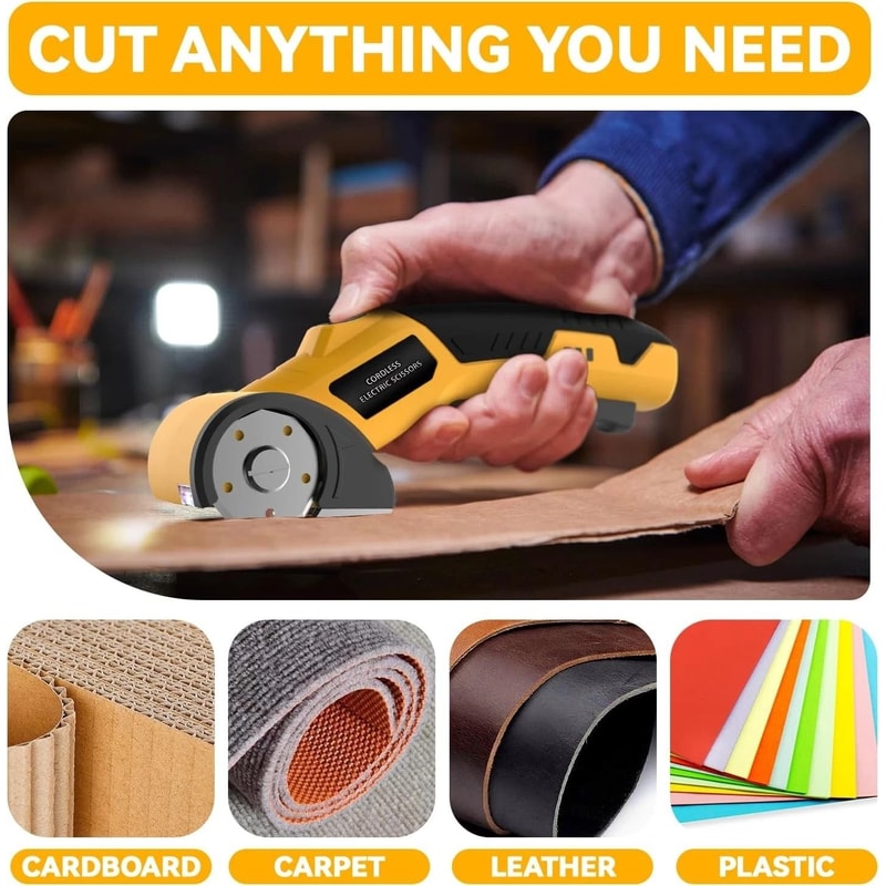 Wireless Electric Scissors Battery Powered Cardboard Cutter With LED Light 2