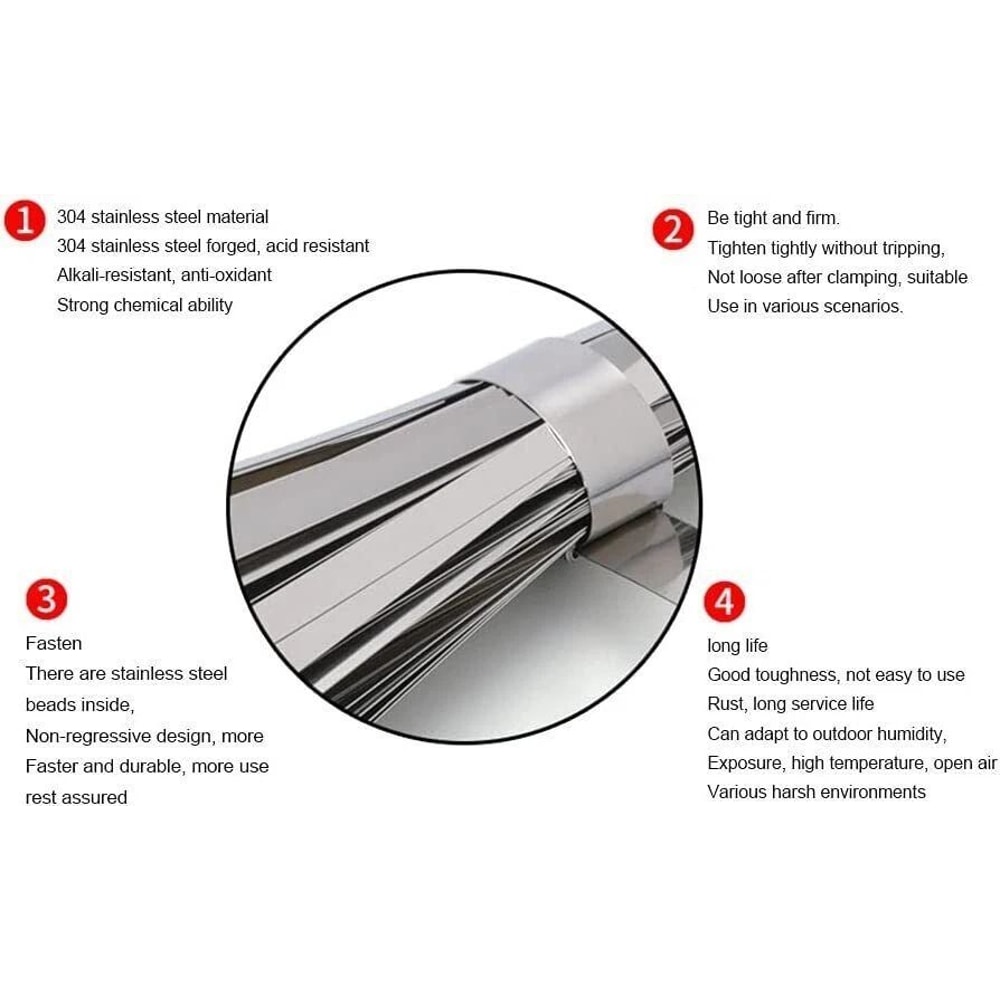 Stainless Steel Zip Ties Heavy Duty Self Locking Metal Cable Ties 11