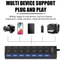 Port USB Hub With Individual Switches And AC Adapter 5