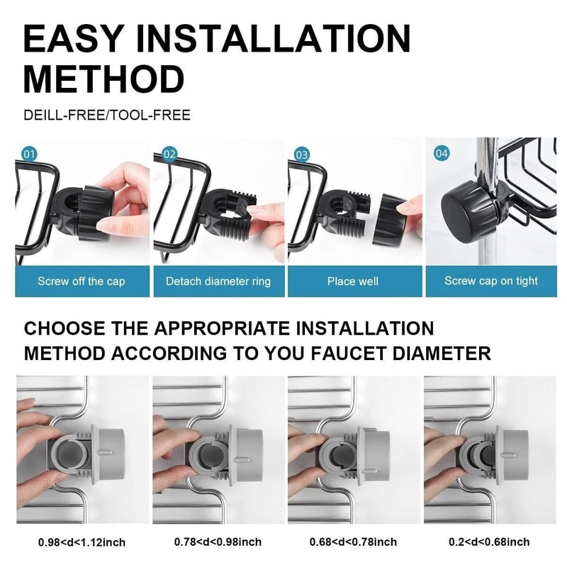 Stainless Steel Sink Rack Faucet Sponge And Soap Holder 6