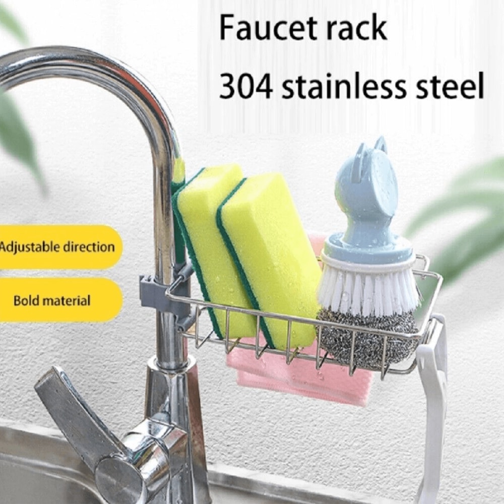Stainless Steel Sink Rack Faucet Sponge And Soap Holder 10