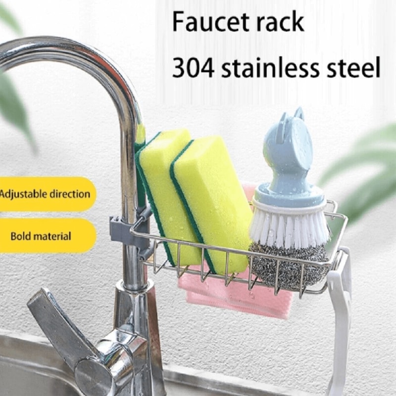Stainless Steel Sink Rack Faucet Sponge And Soap Holder 10