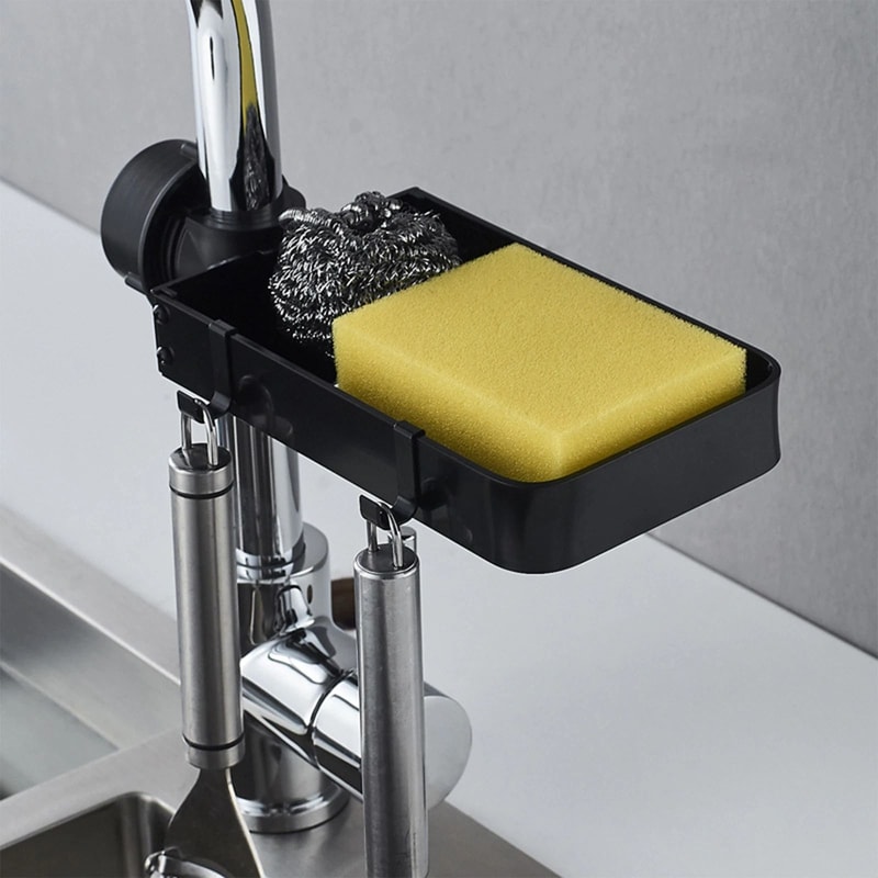 Stainless Steel Sink Rack Faucet Sponge And Soap Holder 1