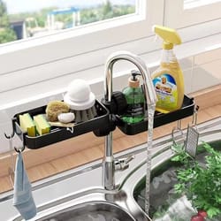 stainless steel sink rack faucet sponge and soap holders