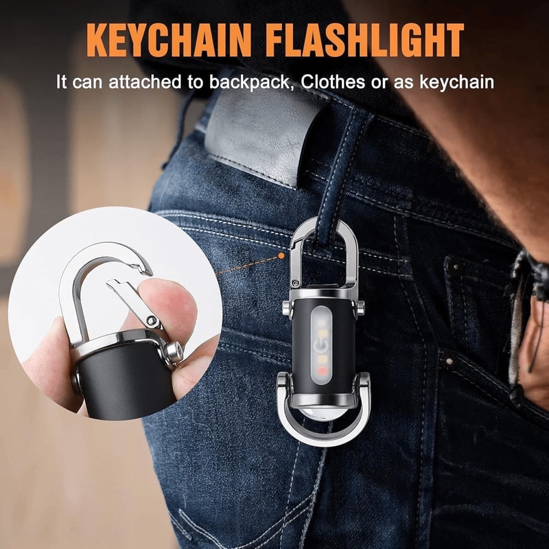 Rechargeable Keychain Flashlight Mini LED Pocket Torch For Camping And Everyday Carry 4