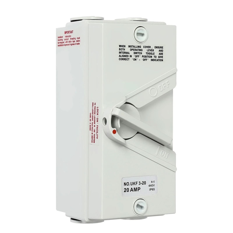 Pole Waterproof Isolation Switch Wall Mounted Safety Disconnect 16