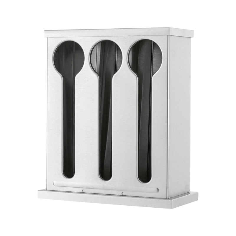 Stainless Steel Utensil Holder Station Durable Spoon Fork Dispenser For Kitchen Organization 8