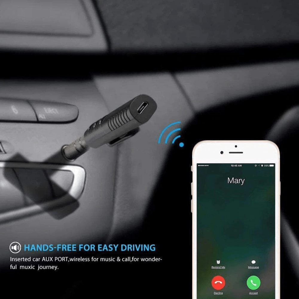 Premium Wireless Bluetooth Car Adapter Audio Receiver With Hands Free Music Calls 9