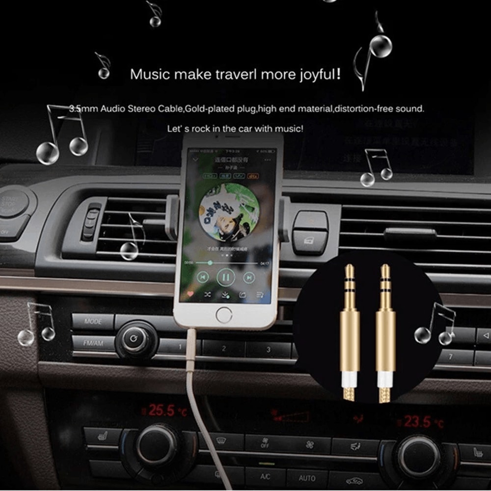 Durable Male To Male Stereo Audio Cable For Car PC IPhone IPod 3