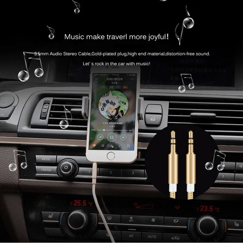 Durable Male To Male Stereo Audio Cable For Car PC IPhone IPod 3