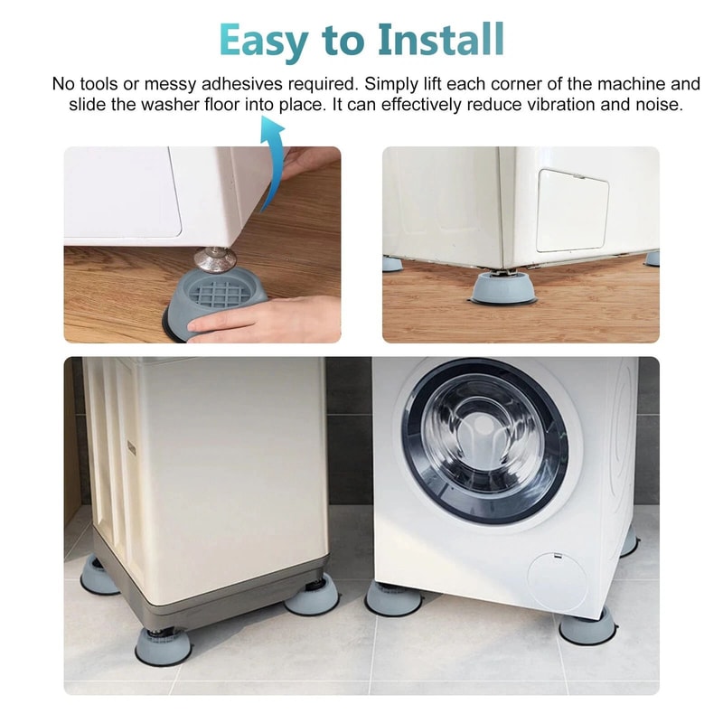 Anti Slip Washing Machine Vibration Mats Durable Rubber Base Pads For Stability And Noise Reduction 4