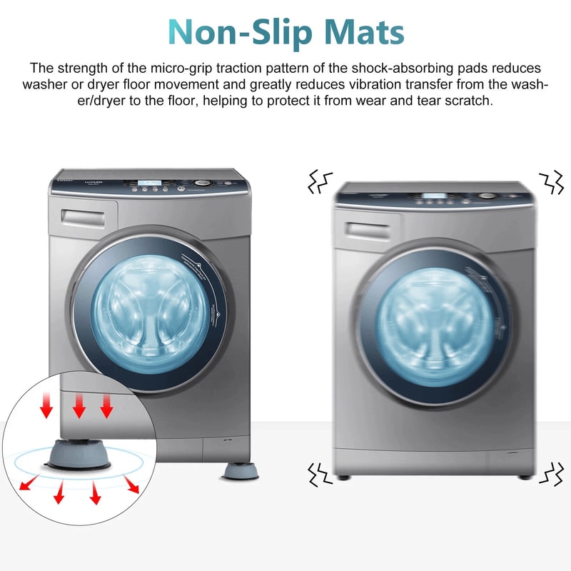 Anti Slip Washing Machine Vibration Mats Durable Rubber Base Pads For Stability And Noise Reduction 6