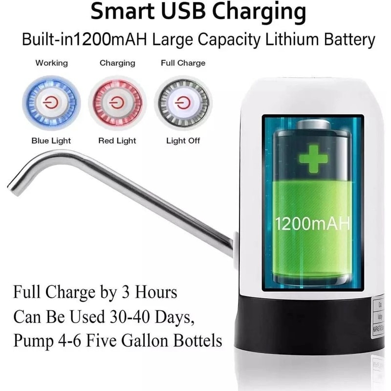 USB Rechargeable Electric Water Bottle Pump Dispenser Universal Gallon Automatic Water Pump For Hom 2