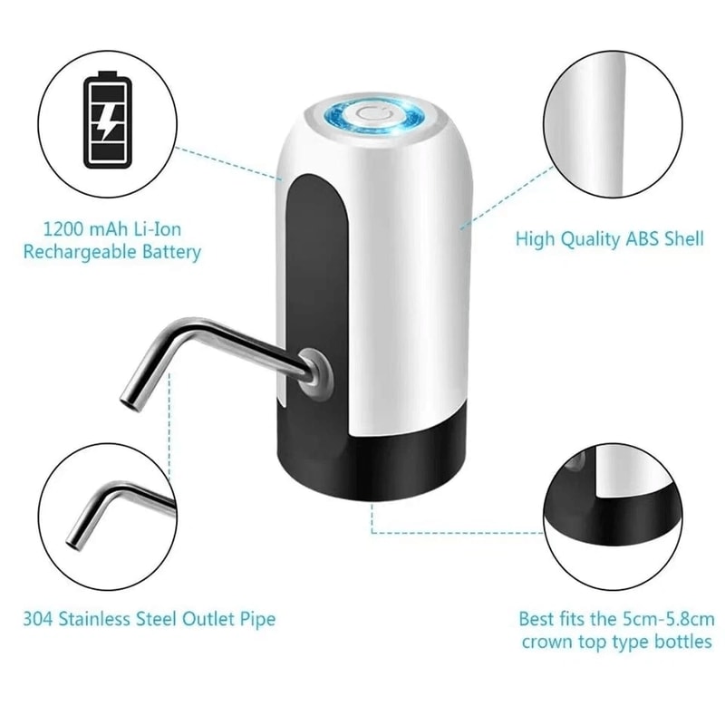 USB Rechargeable Electric Water Bottle Pump Dispenser Universal Gallon Automatic Water Pump For Hom 5