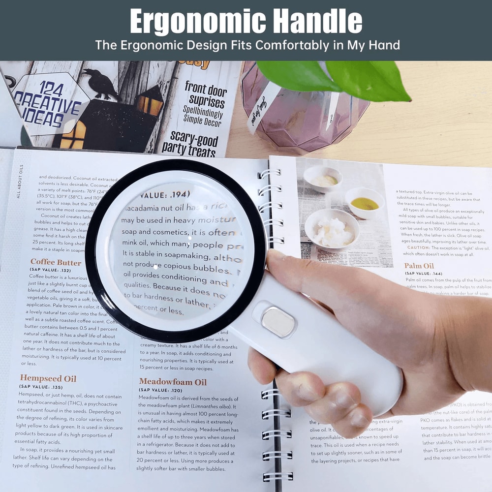 Handheld Magnifying Glass With Bright LED Lights Illuminated Magnifier For Clear Vision 1
