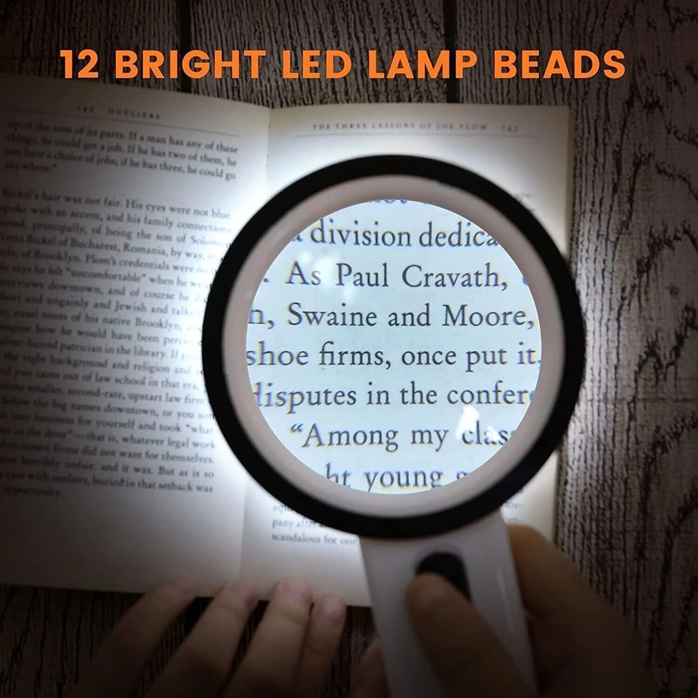Handheld Magnifying Glass With Bright LED Lights Illuminated Magnifier For Clear Vision 7