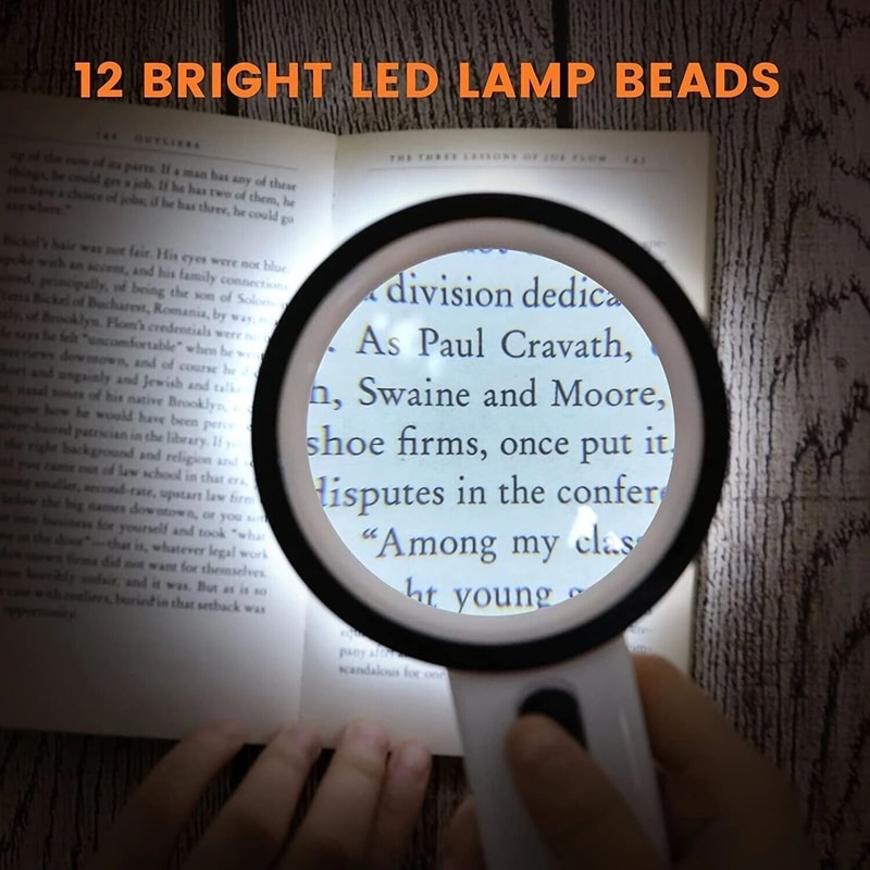 Handheld Magnifying Glass With Bright LED Lights Illuminated Magnifier For Clear Vision 7