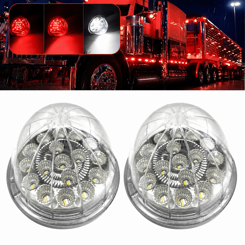 Universal Red And White LED Chassis Lights Watermelon Effect For Caravans 0