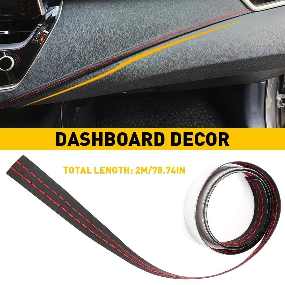 Premium Universal PU Leather Dashboard Trim Strip Car Interior Trim Accessory For Custom Styling 7