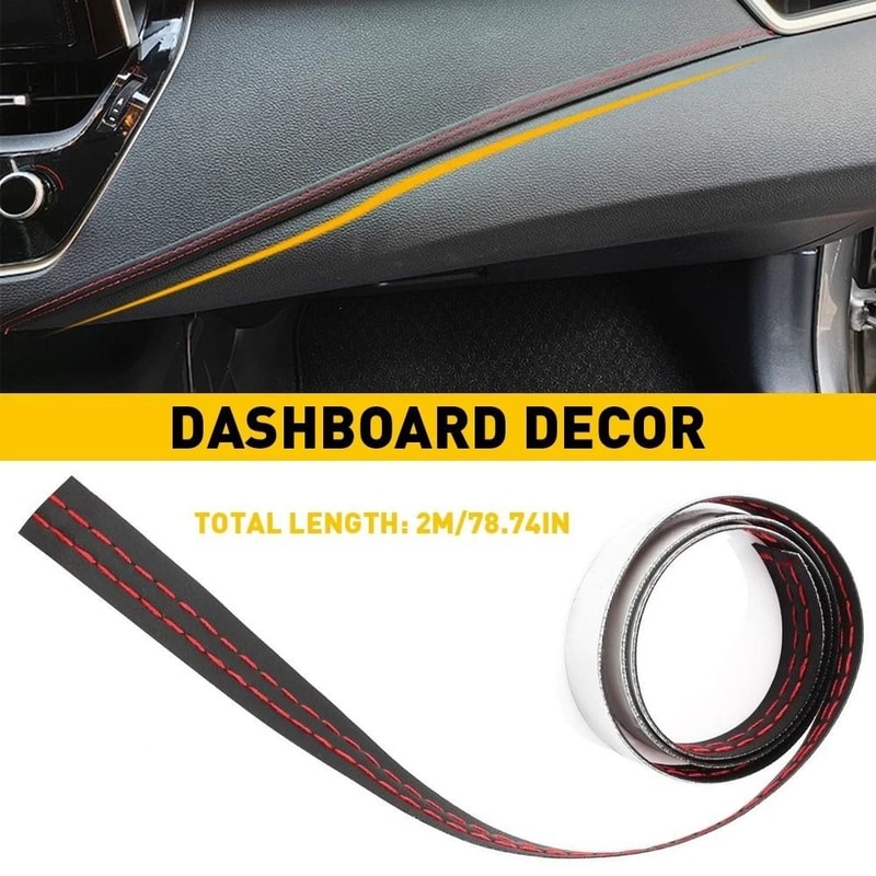 Premium Universal PU Leather Dashboard Trim Strip Car Interior Trim Accessory For Custom Styling 7