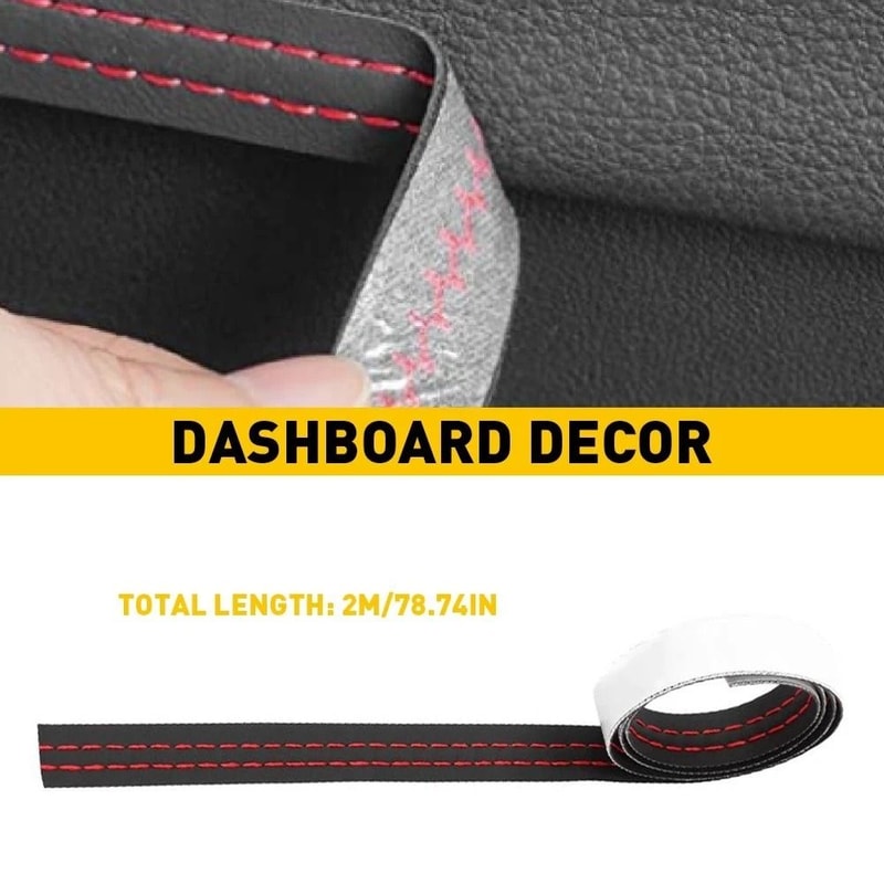 Premium Universal PU Leather Dashboard Trim Strip Car Interior Trim Accessory For Custom Styling 9