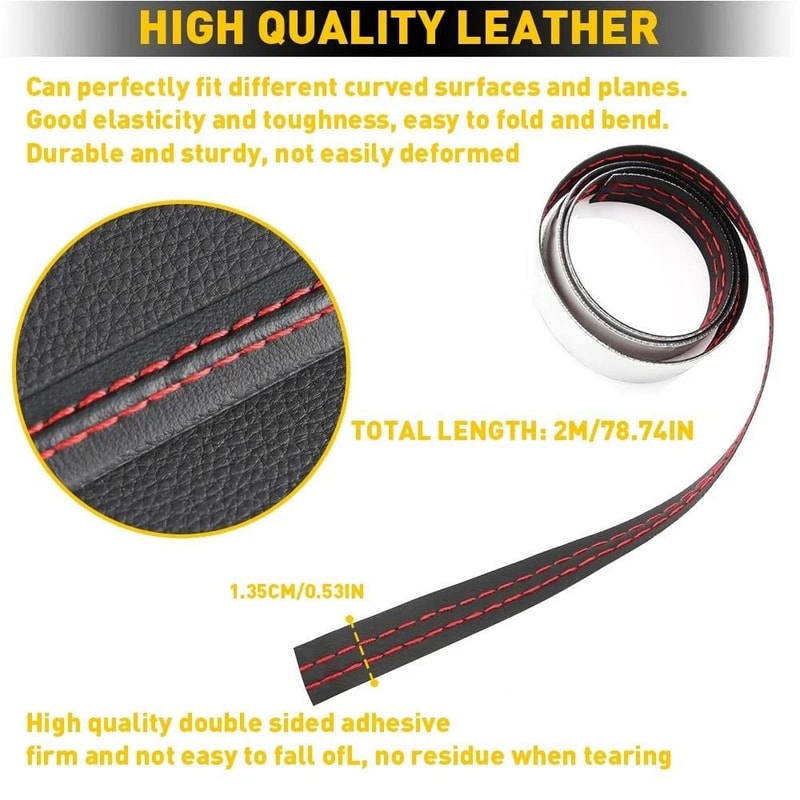 Premium Universal PU Leather Dashboard Trim Strip Car Interior Trim Accessory For Custom Styling 12