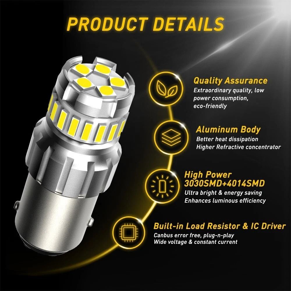 LED Turn Signal Bulbs Anti Hyper Flash Super Bright White For Car Lighting 7