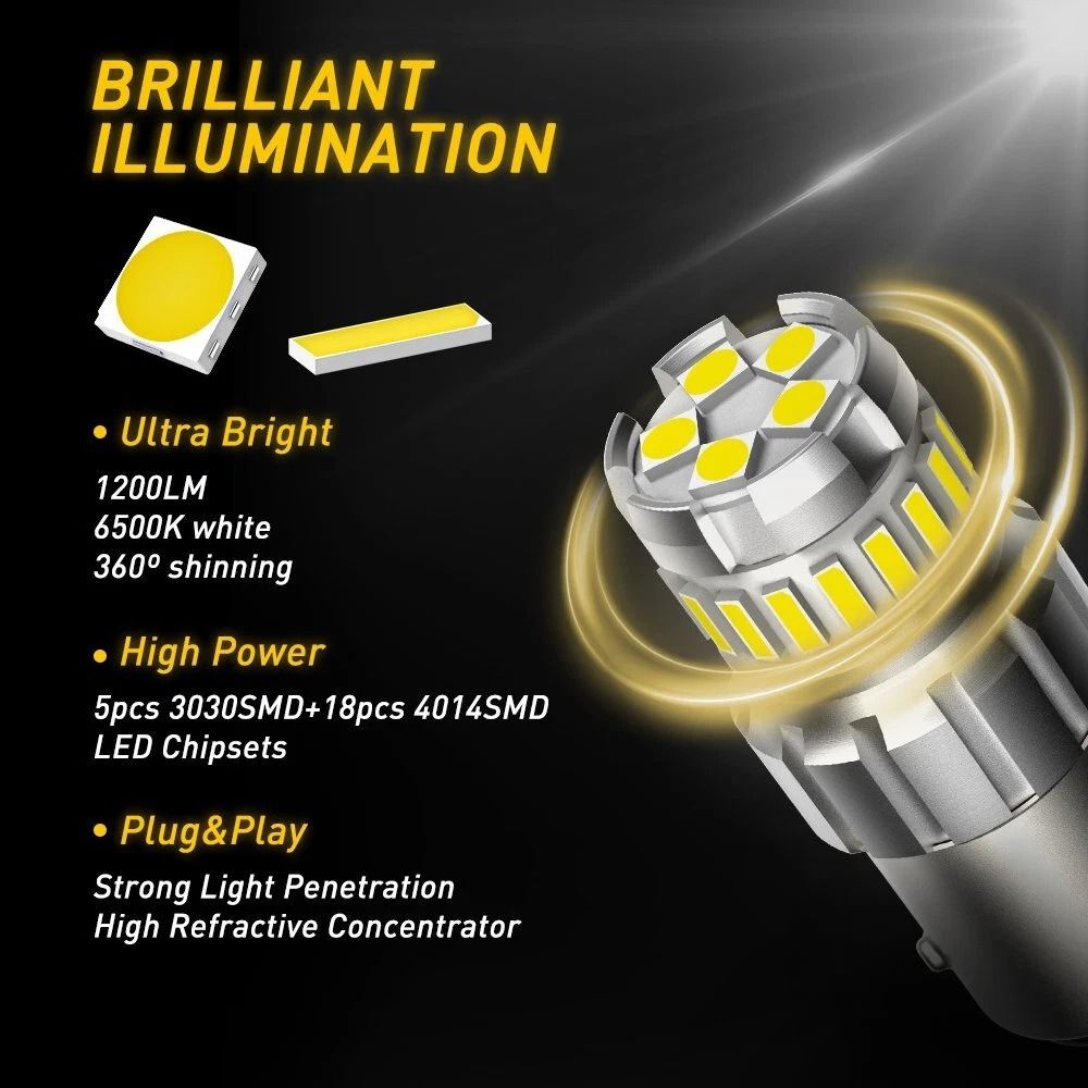 LED Turn Signal Bulbs Anti Hyper Flash Super Bright White For Car Lighting 8