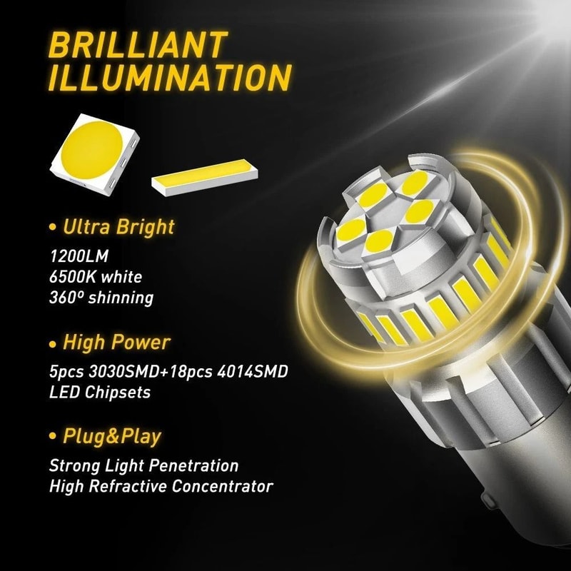 LED Turn Signal Bulbs Anti Hyper Flash Super Bright White For Car Lighting 8