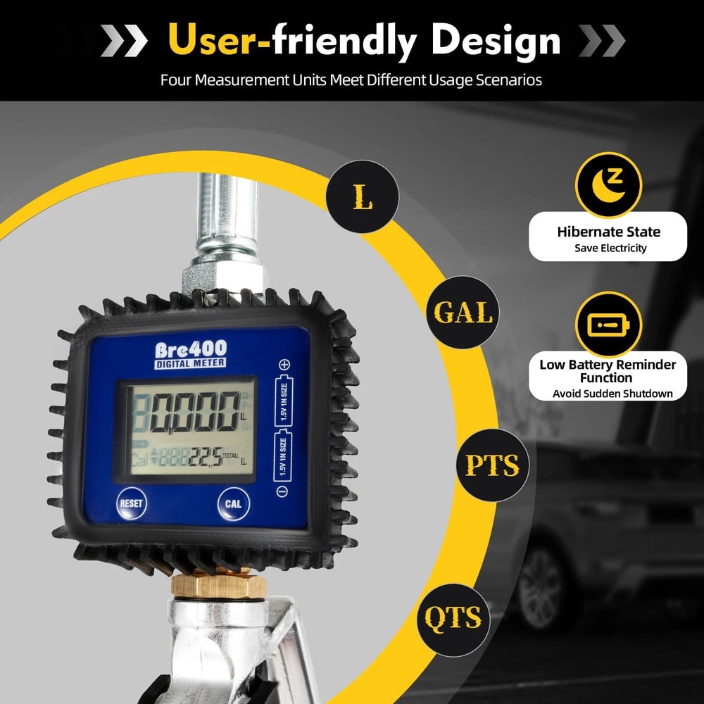 High Precision Digital Oil Control Valve Pneumatic Oil Gun With LCD Meter In NPT Oil Dispensing Noz 16