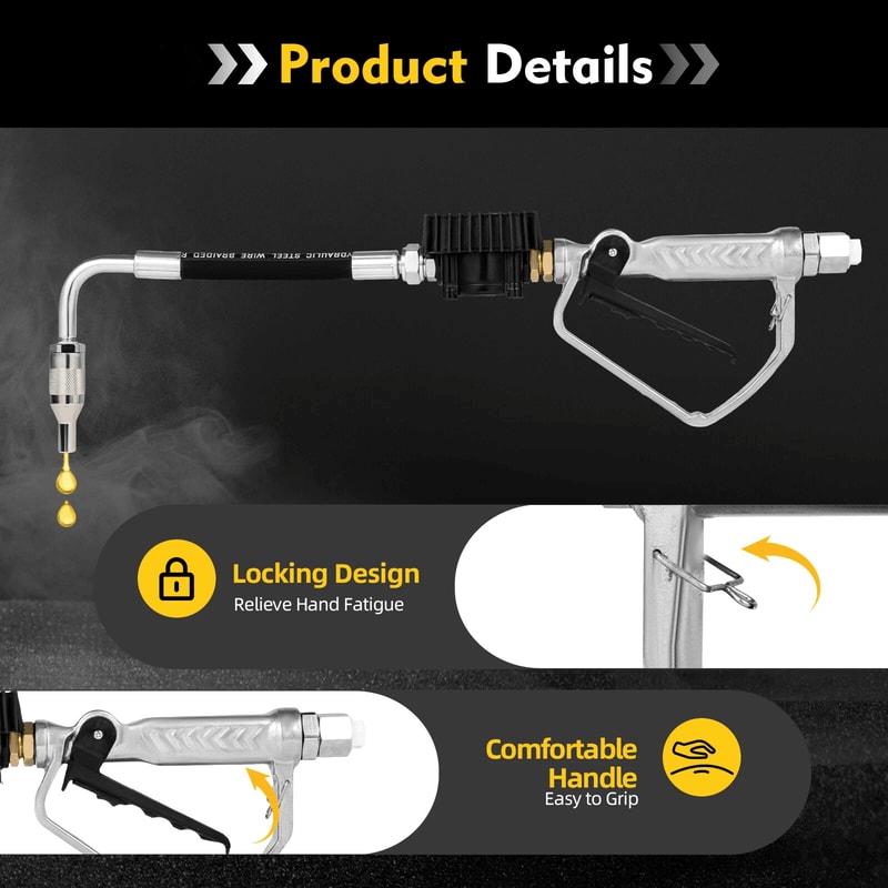 High Precision Digital Oil Control Valve Pneumatic Oil Gun With LCD Meter In NPT Oil Dispensing Noz 12