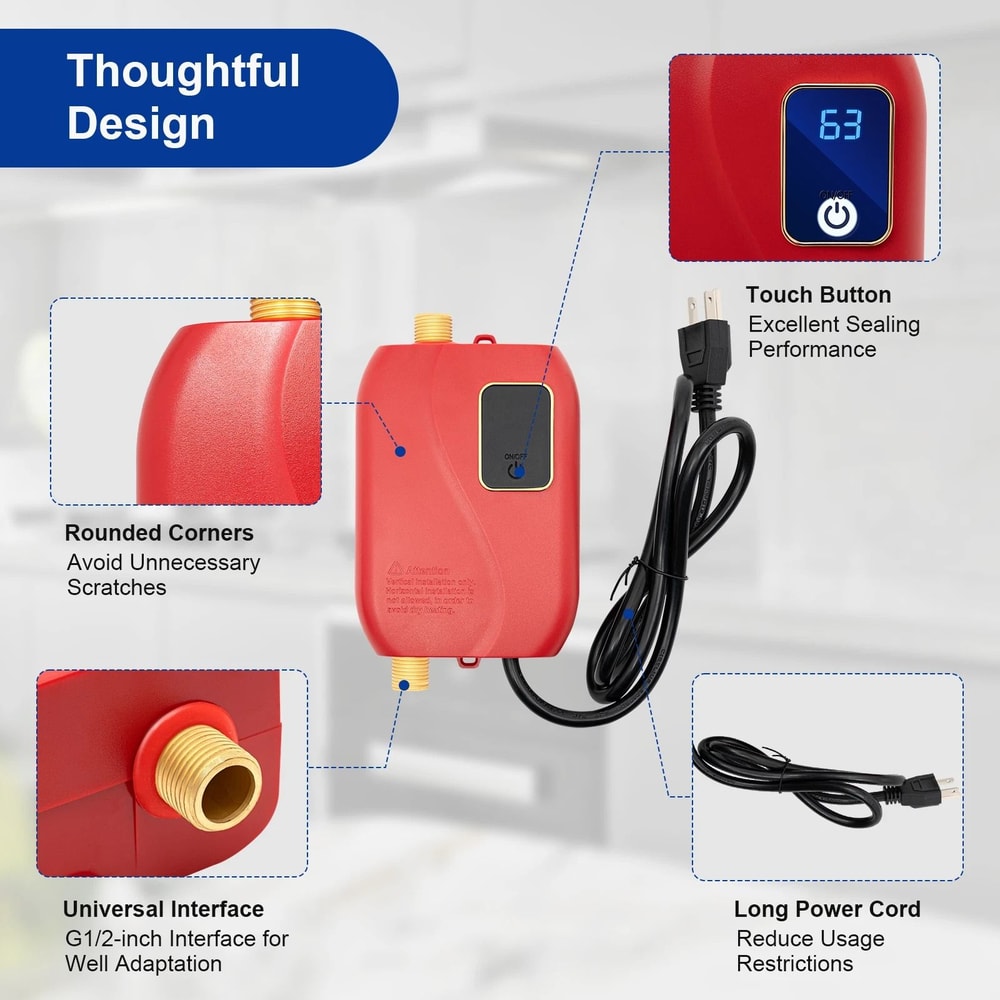 Premium Compact Mini Electric Tankless Water Heater Instant Hot Water Solution For Kitchen Under S 5