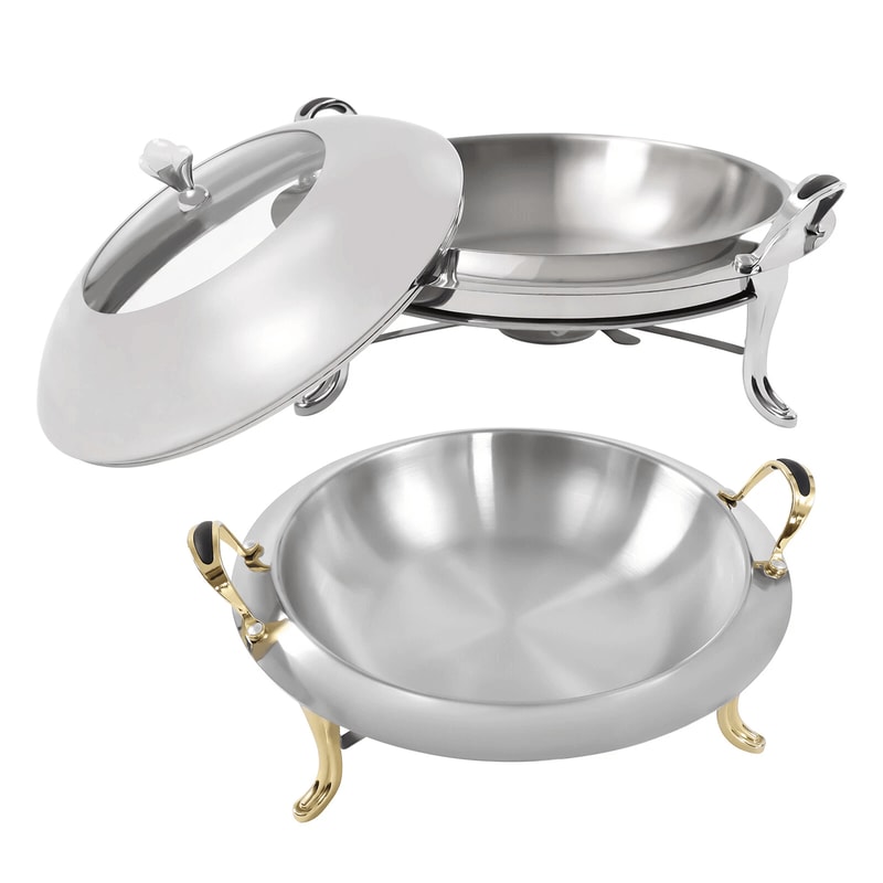 Premium Round Stainless Steel Buffet Chafing Dish Food Warmer Server Set 17