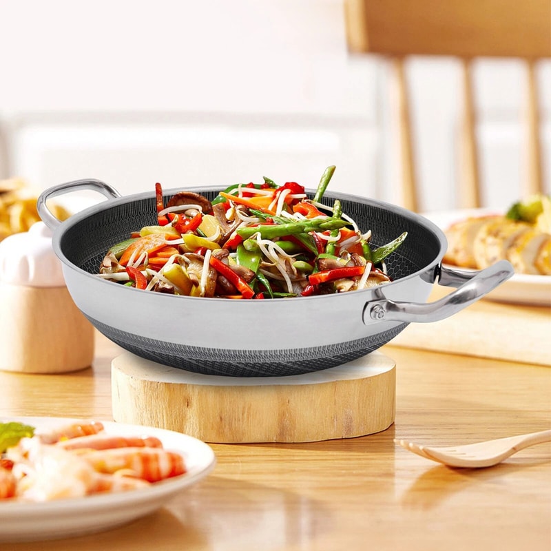 Stainless Steel Frying Pan With Lid Premium Non Stick Cookware For All Hobs Induction 2
