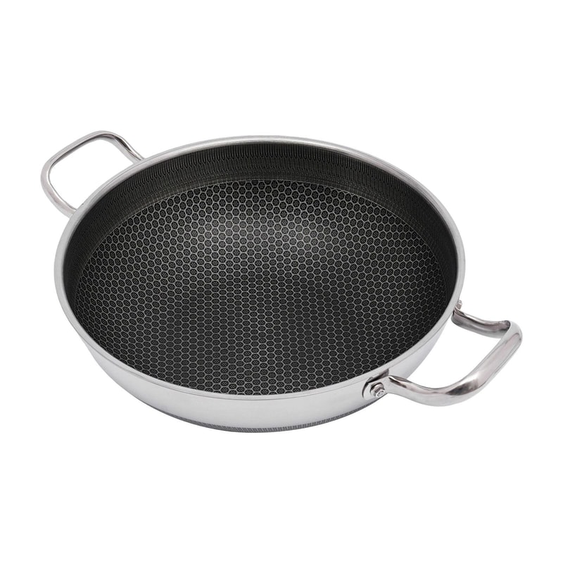 Stainless Steel Frying Pan With Lid Premium Non Stick Cookware For All Hobs Induction 10
