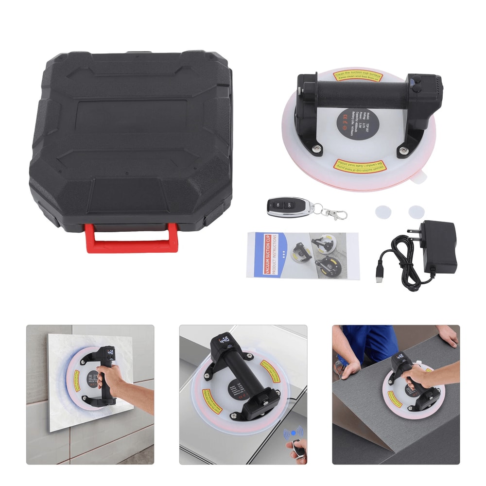 Electric Suction Cup Lifter Heavy Duty Glass Tile Vacuum Lifting Tool With Remote 6
