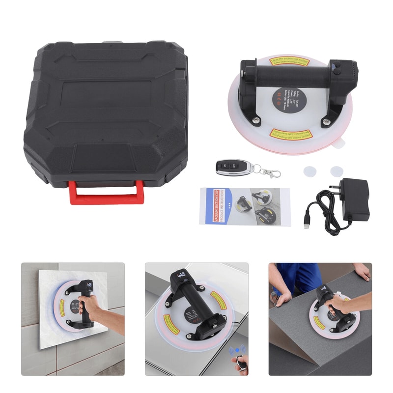 Electric Suction Cup Lifter Heavy Duty Glass Tile Vacuum Lifting Tool With Remote 6