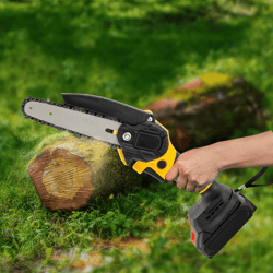 cordless handheld electric mini chainsaw with dual batteries portable yard trimmer