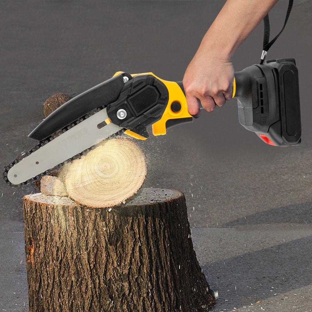 Cordless Handheld Electric Mini Chainsaw With Dual Batteries Portable Yard Trimmer 1