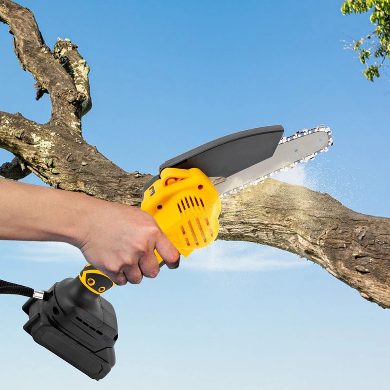 Cordless Handheld Electric Mini Chainsaw With Dual Batteries Portable Yard Trimmer 16