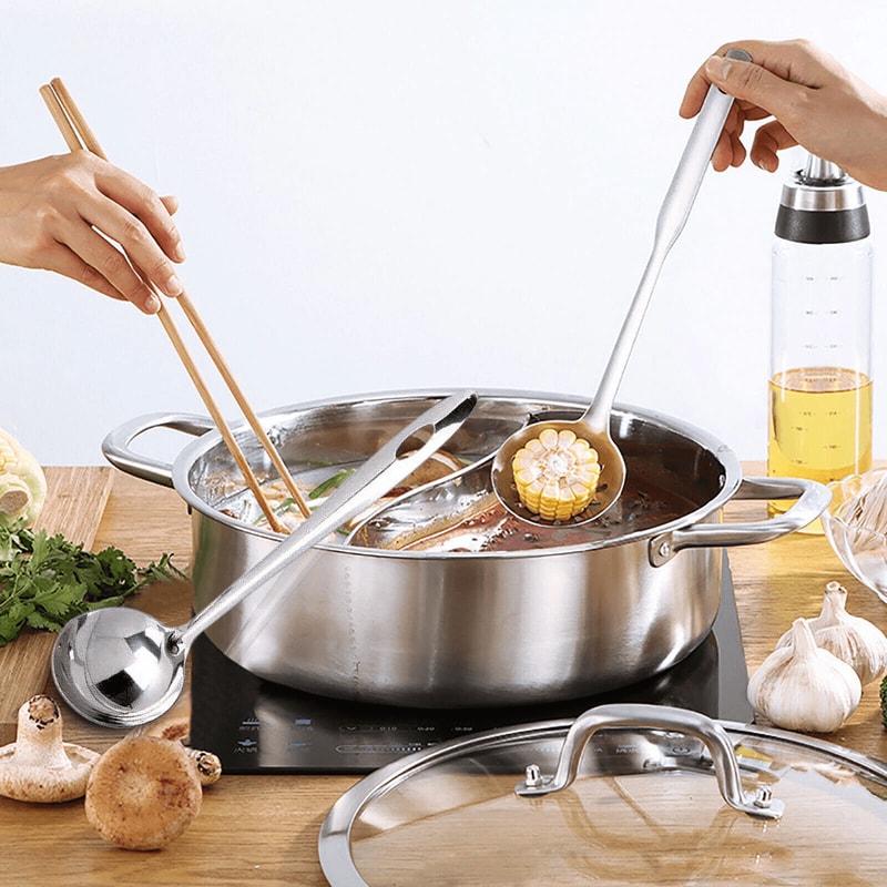 Premium Stainless Steel Dual Sided Hot Pot Cookware For Shabu Shabu Flavorful Broths 1