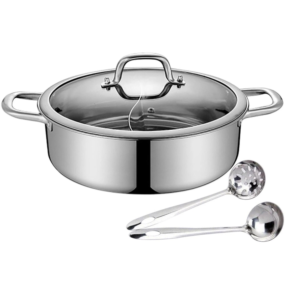 Premium Stainless Steel Dual Sided Hot Pot Cookware For Shabu Shabu Flavorful Broths 6