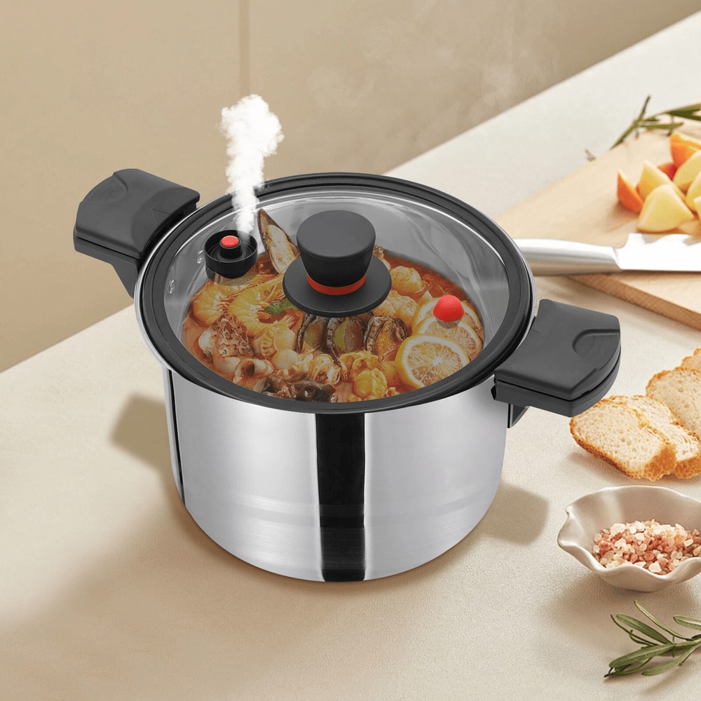 Premium Stovetop Stainless Steel Pressure Cooker Pot Alloy Durable High Pressure Pot 0